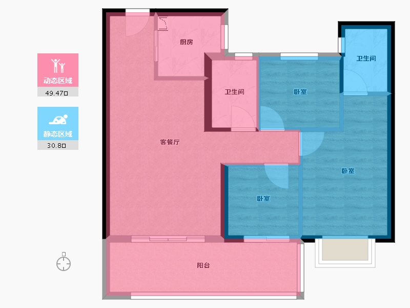 福建省-三明市-西江悦-71.68-户型库-动静分区