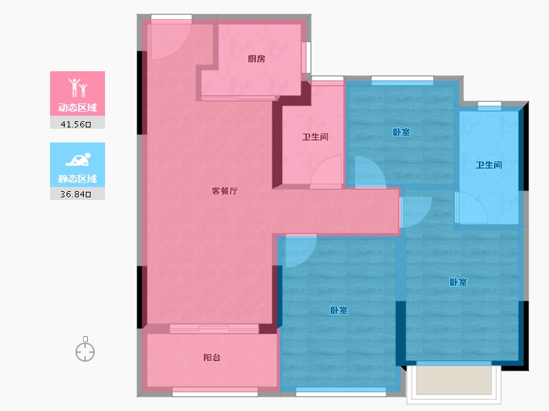 福建省-福州市-国贸·凤凰原-70.00-户型库-动静分区