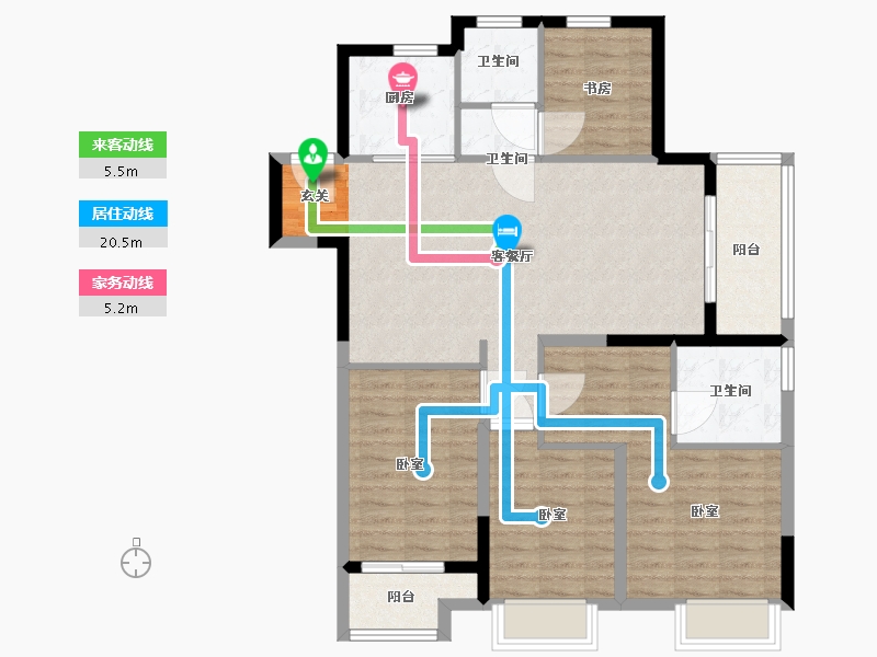 浙江省-嘉兴市-金地风华剑桥-100.01-户型库-动静线