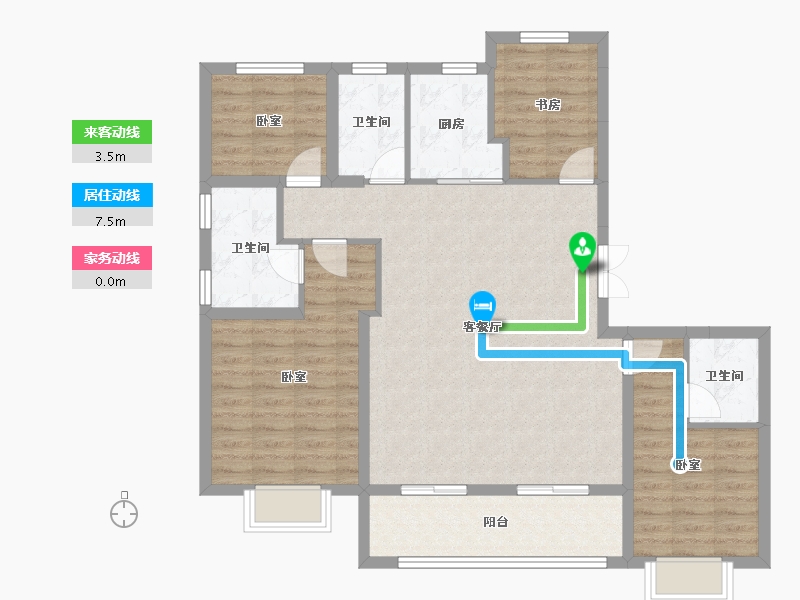 浙江省-杭州市-西房杭语宸鹭院-104.61-户型库-动静线