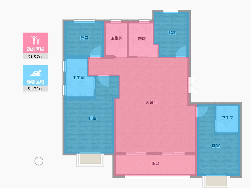 浙江省-杭州市-西房杭语宸鹭院-104.61-户型库-动静分区