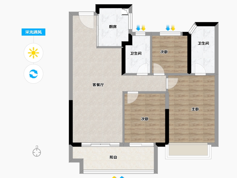 江苏省-南京市-汝悦铭著-79.00-户型库-采光通风