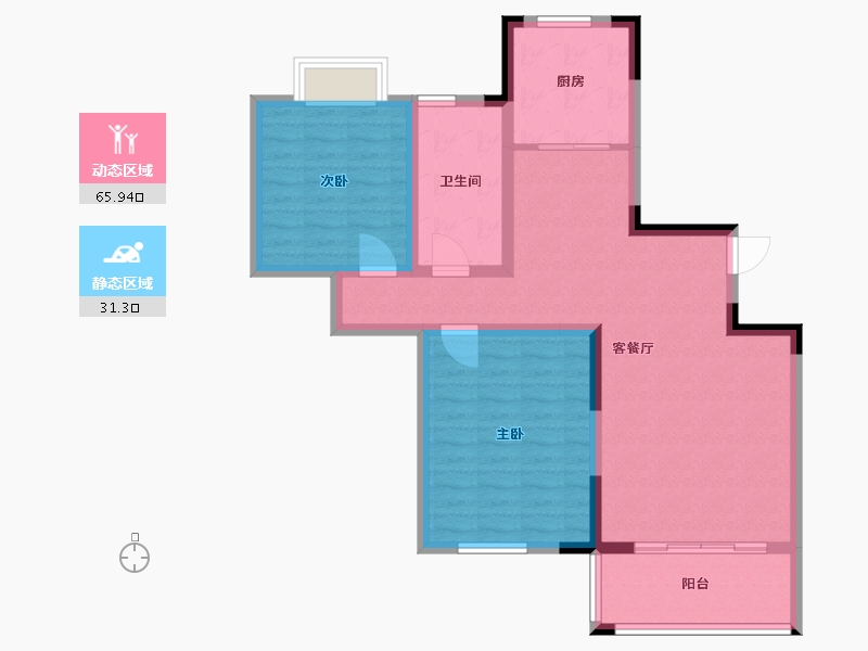 江苏省-泰州市-世纪新城-87.00-户型库-动静分区