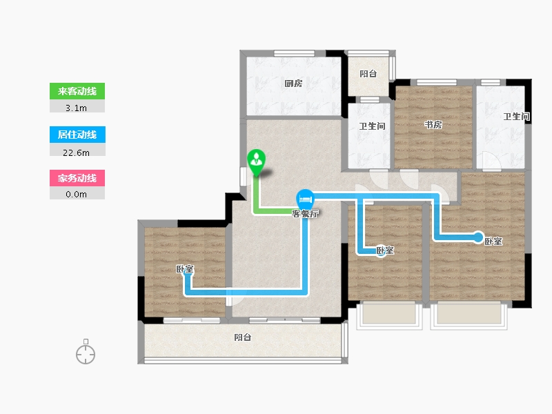 浙江省-宁波市-宝龙一城-111.00-户型库-动静线