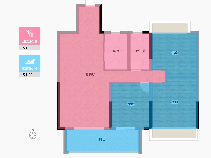 江苏省-淮安市-绿地春晓-92.80-户型库-动静分区