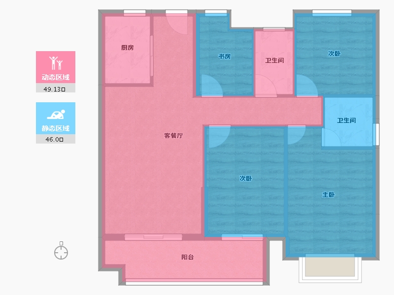 福建省-漳州市-兰水翡翠湾-85.99-户型库-动静分区