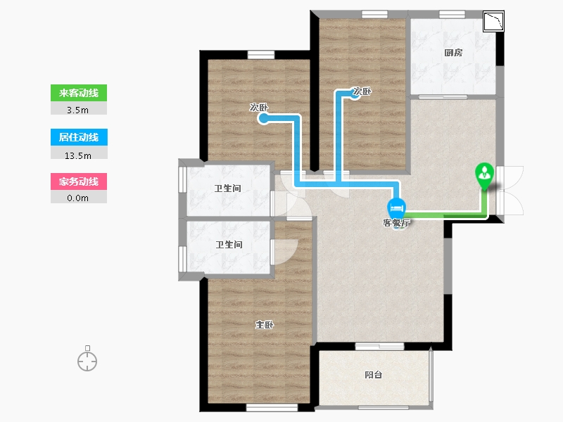 福建省-宁德市-霞浦中茵蔚蓝铭著-86.00-户型库-动静线