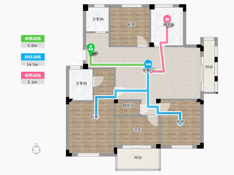 浙江省-宁波市-云瑞佳苑二期-112.00-户型库-动静线