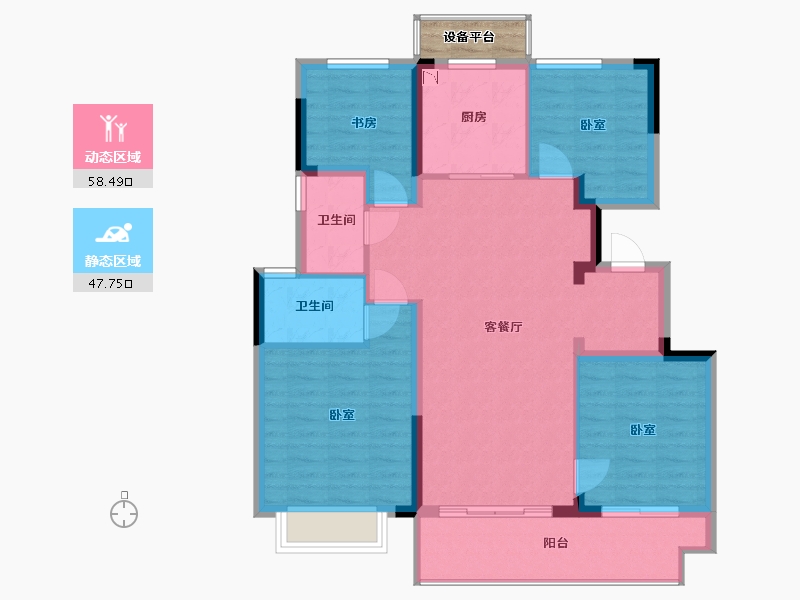 浙江省-宁波市-德信山语云庄-98.00-户型库-动静分区