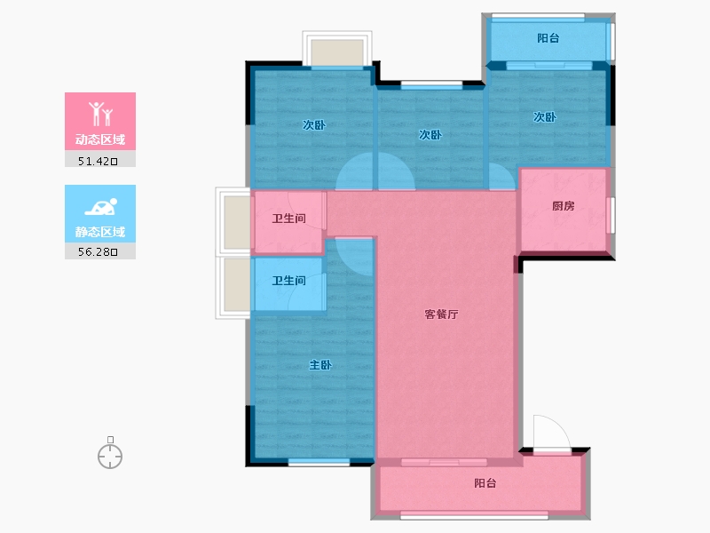 福建省-漳州市-兰水翡翠湾-98.01-户型库-动静分区