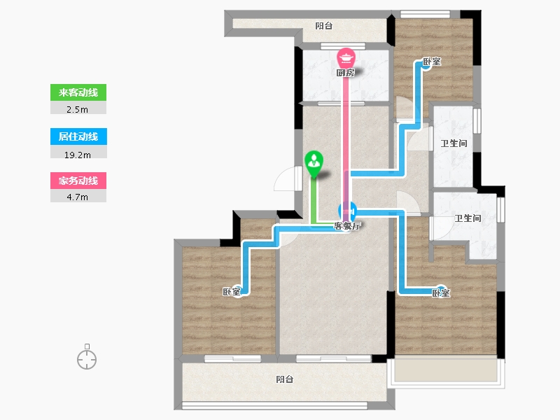 浙江省-宁波市-蓝城·慈溪慈月园-84.17-户型库-动静线