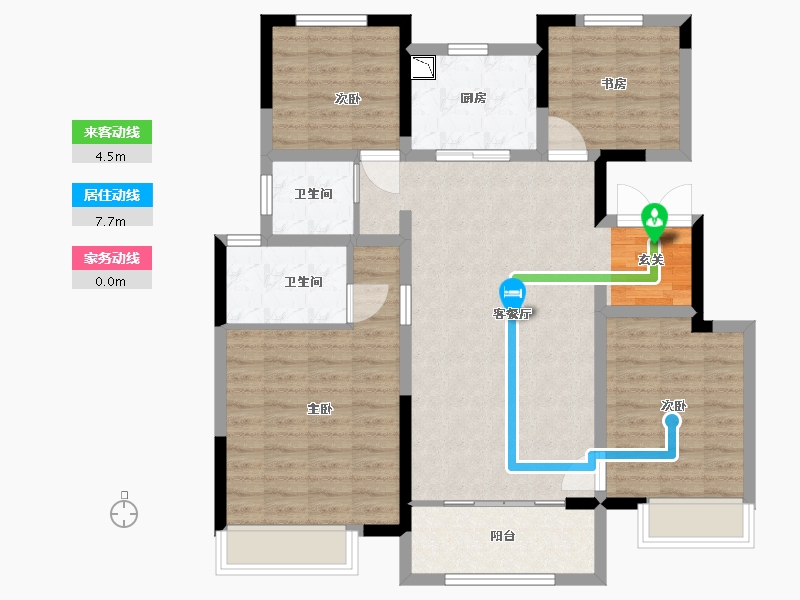 江苏省-淮安市-金海·铂樾-100.00-户型库-动静线