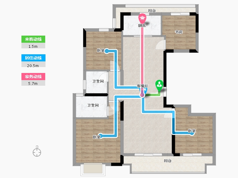 浙江省-嘉兴市-金地风华剑桥-106.00-户型库-动静线