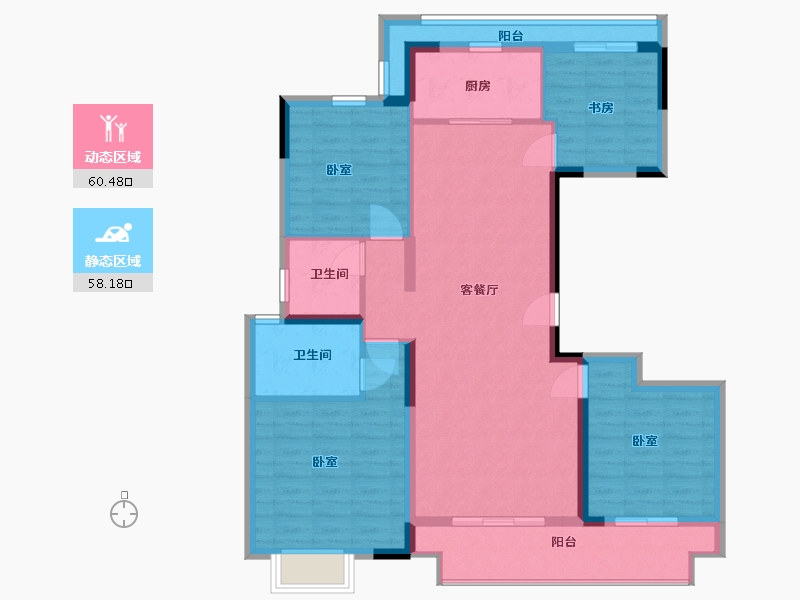 浙江省-嘉兴市-金地风华剑桥-106.00-户型库-动静分区