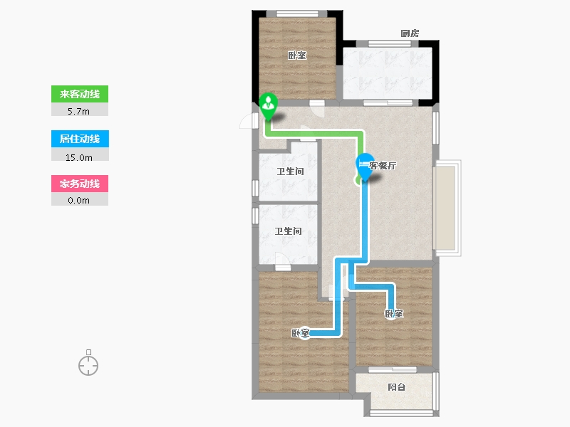 浙江省-宁波市-宝龙一城-85.99-户型库-动静线