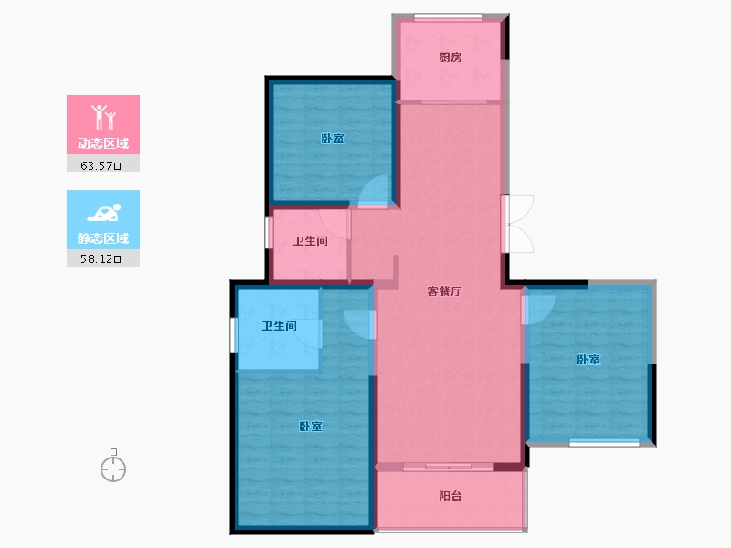 江苏省-盐城市-杰仕豪庭天樾-110.00-户型库-动静分区