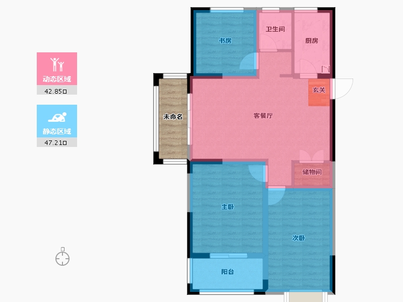 安徽省-阜阳市-蓝山国际-86.00-户型库-动静分区