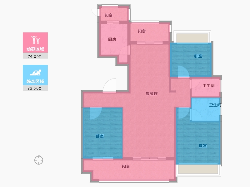 安徽省-芜湖市-美好锦城-102.00-户型库-动静分区