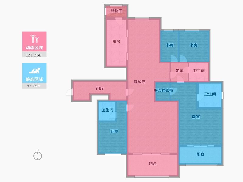 浙江省-杭州市-中海御道-188.82-户型库-动静分区