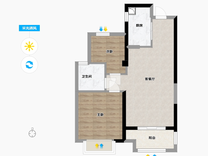 福建省-福州市-阳光城•丽景湾-55.00-户型库-采光通风