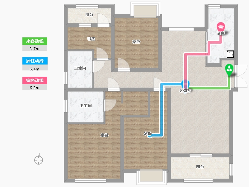 江苏省-南通市-如东雨润城-114.00-户型库-动静线