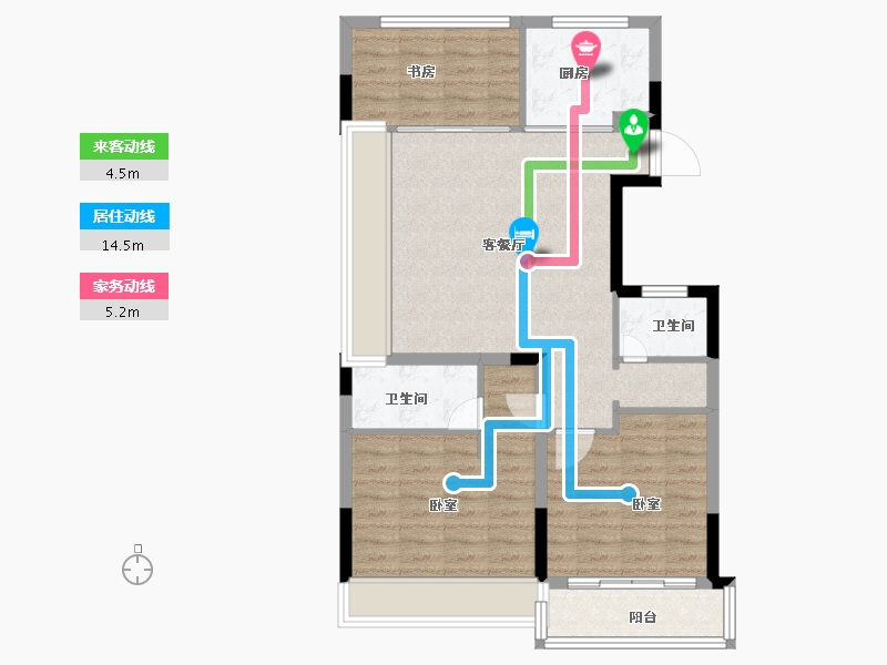 浙江省-金华市-中昂天玥府-78.00-户型库-动静线