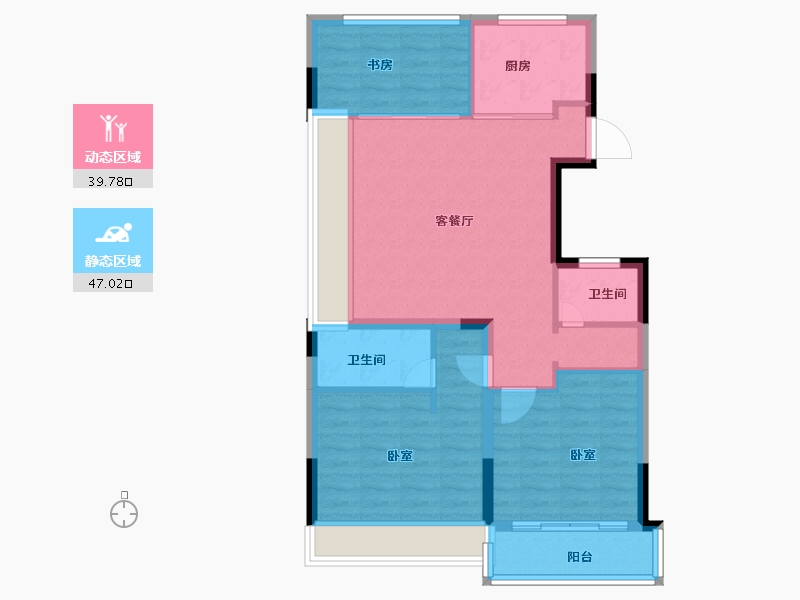 浙江省-金华市-中昂天玥府-78.00-户型库-动静分区