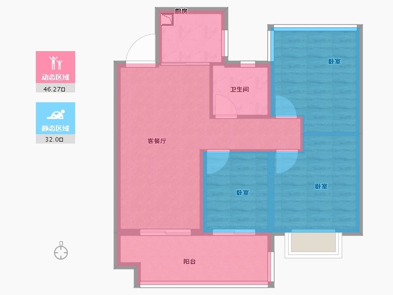 安徽省-合肥市-中梁力高云湖印-70.00-户型库-动静分区