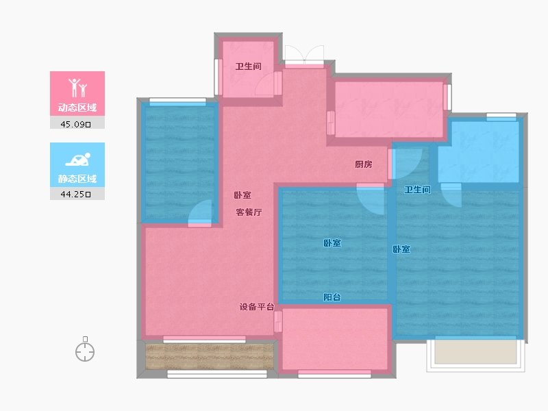 浙江省-绍兴市-枫城名苑-80.60-户型库-动静分区