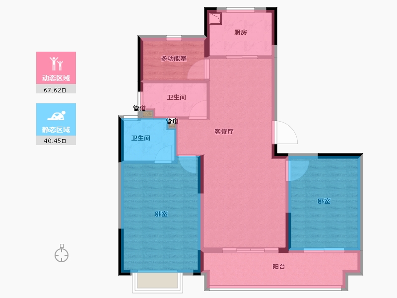 浙江省-宁波市-余姚金茂悦观庭-98.00-户型库-动静分区