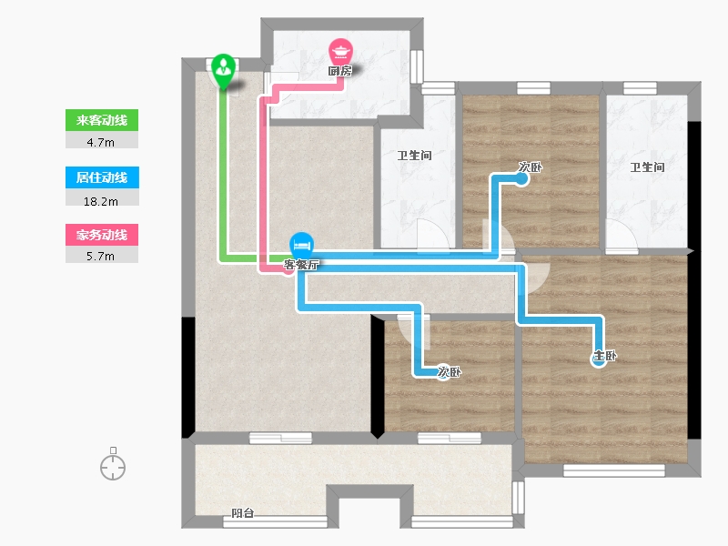 福建省-宁德市-庭盛·阳光壹号院-72.99-户型库-动静线