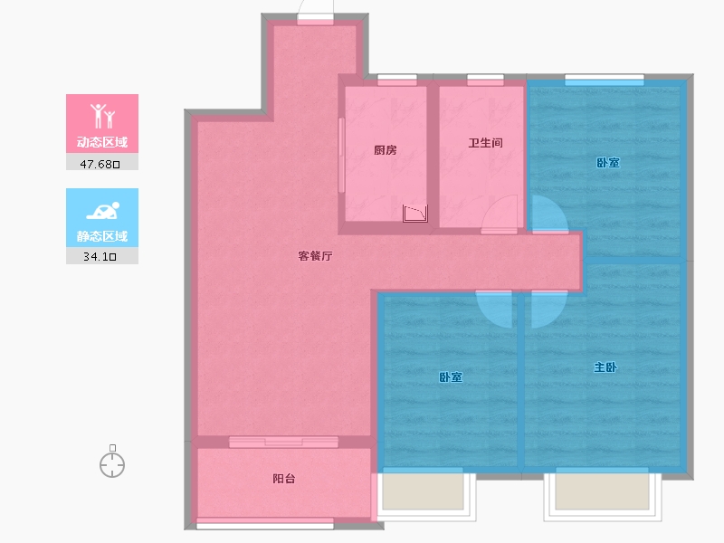 安徽省-六安市-孔雀城时代北宸-73.00-户型库-动静分区