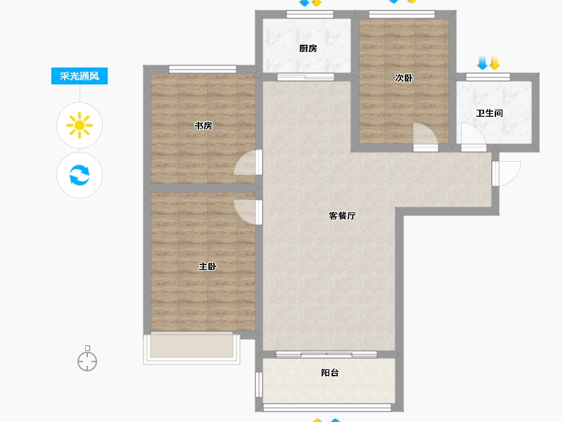 甘肃省-兰州市-凯地华丽世家-98.12-户型库-采光通风