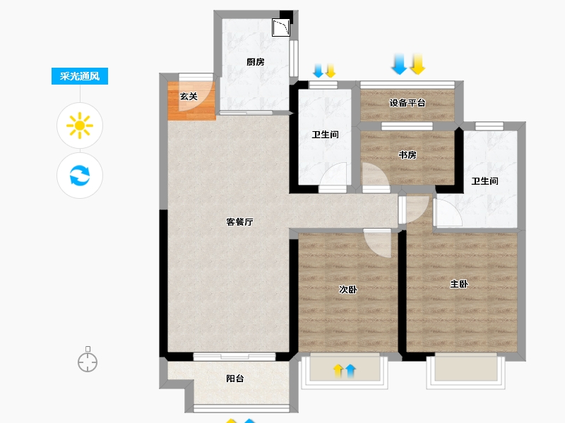 江苏省-常州市-观棠-82.00-户型库-采光通风