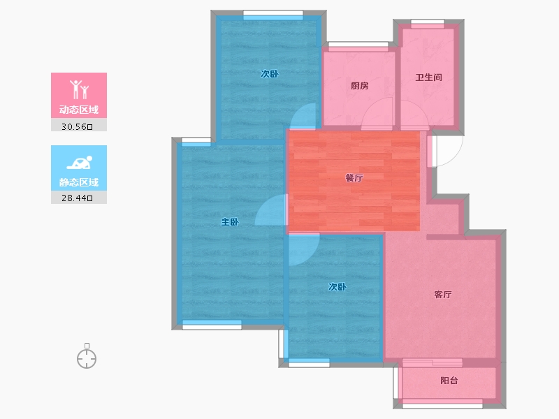 江苏省-宿迁市-广博丽景湾-52.60-户型库-动静分区