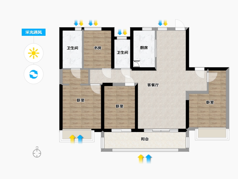 浙江省-温州市-温州富力城-102.48-户型库-采光通风