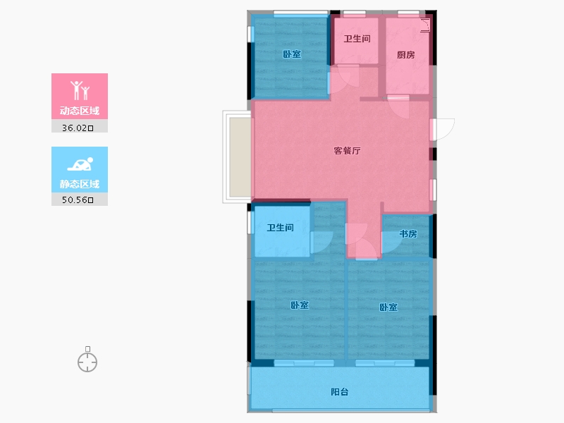 浙江省-宁波市-阳光城众安·顺源里-78.00-户型库-动静分区