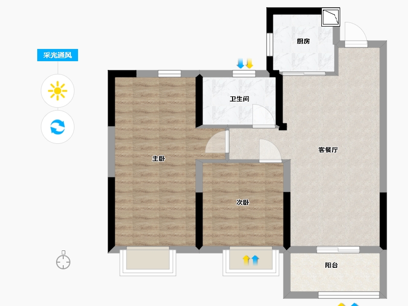 福建省-宁德市-宏地・君悦公馆-68.00-户型库-采光通风