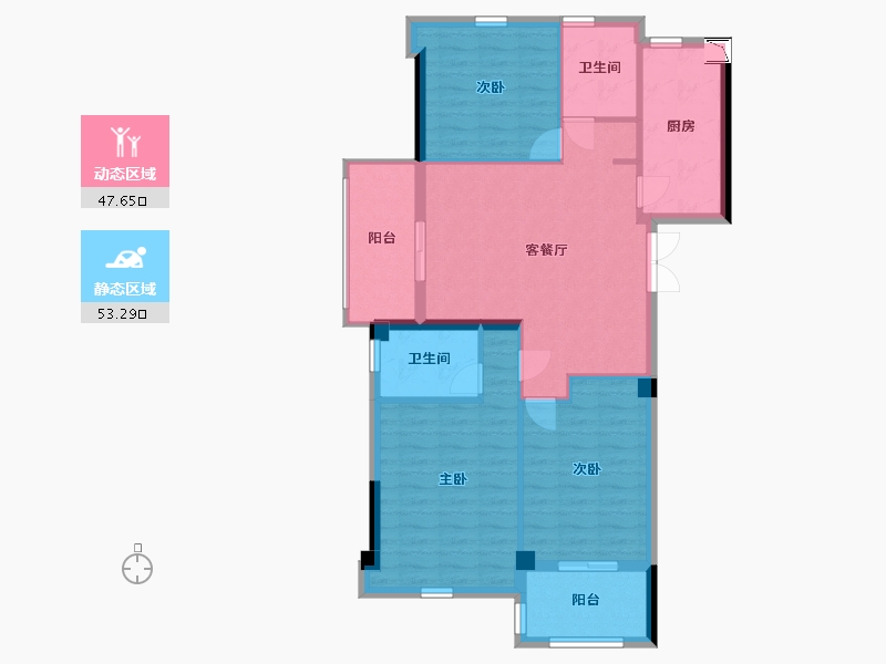 福建省-宁德市-庭盛·阳光壹号院-91.00-户型库-动静分区