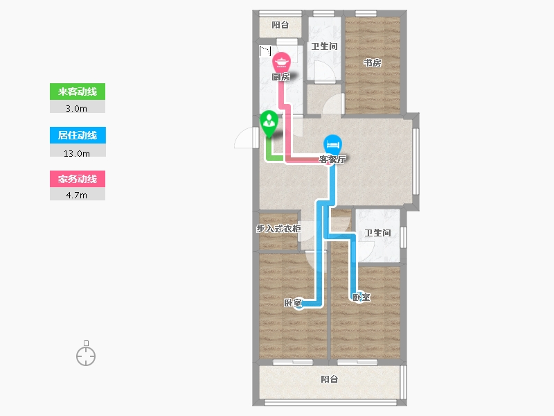 浙江省-嘉兴市-洛塘公馆-72.37-户型库-动静线