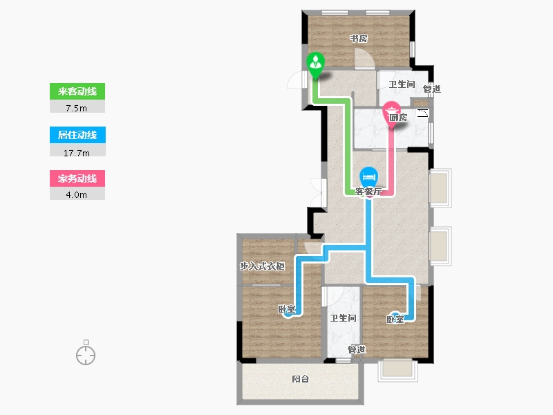 浙江省-宁波市-青樾府-105.00-户型库-动静线