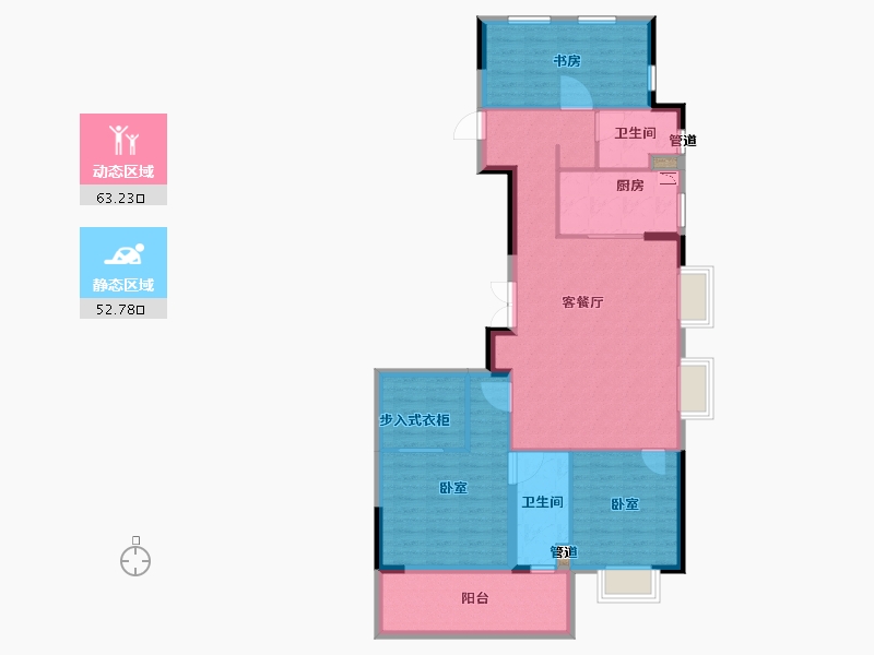 浙江省-宁波市-青樾府-105.00-户型库-动静分区