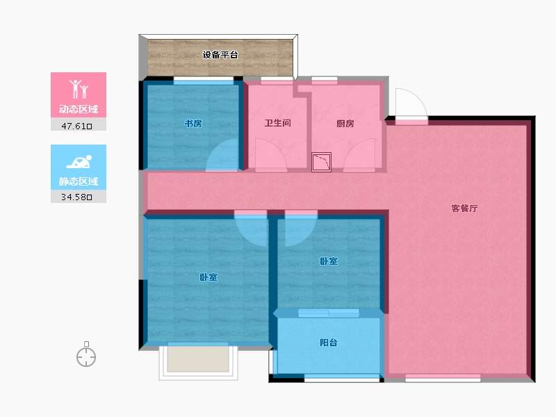 浙江省-宁波市-城投·悦江湾-77.07-户型库-动静分区