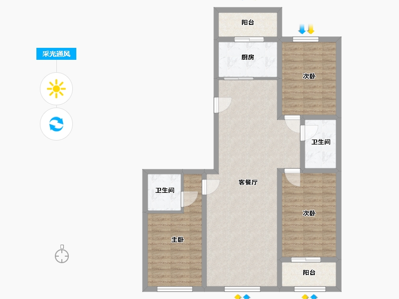 河北省-唐山市-金山壹号-93.07-户型库-采光通风