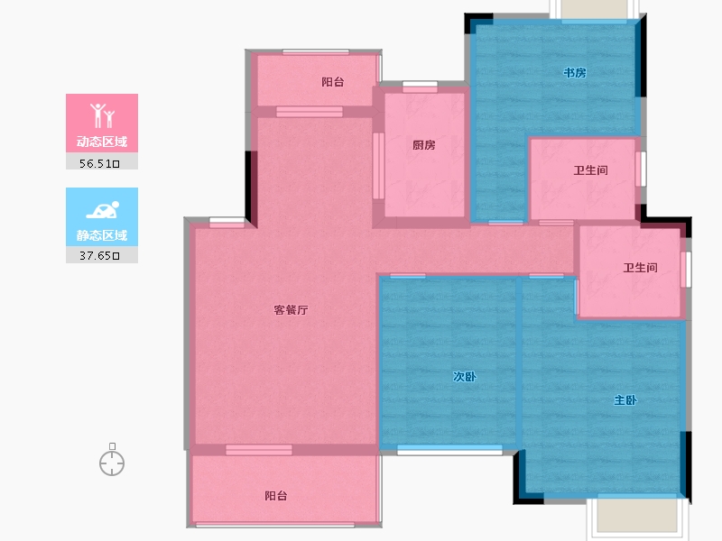 江西省-南昌市-九龙阳光-84.80-户型库-动静分区