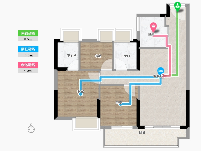 福建省-福州市-旭辉榕宸天著-71.00-户型库-动静线