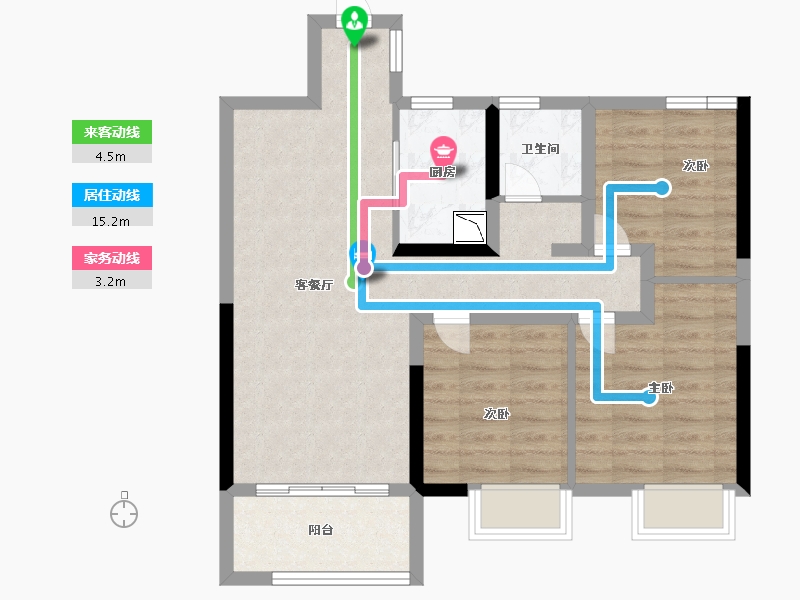 江西省-南昌市-阳光城丽景湾-72.00-户型库-动静线