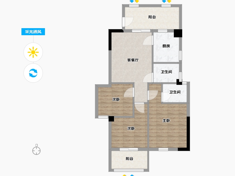 福建省-宁德市-中融·檀府-78.00-户型库-采光通风