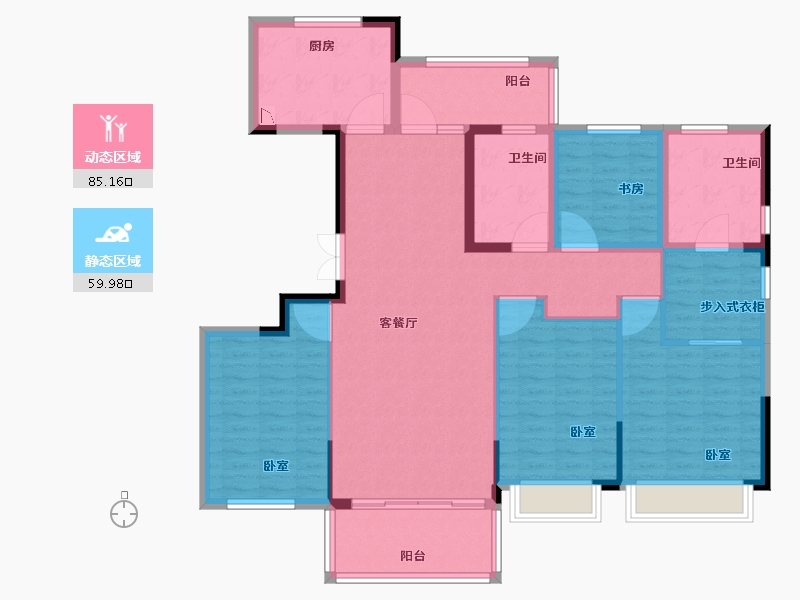 浙江省-宁波市-慈溪恒厚阳光城-131.00-户型库-动静分区