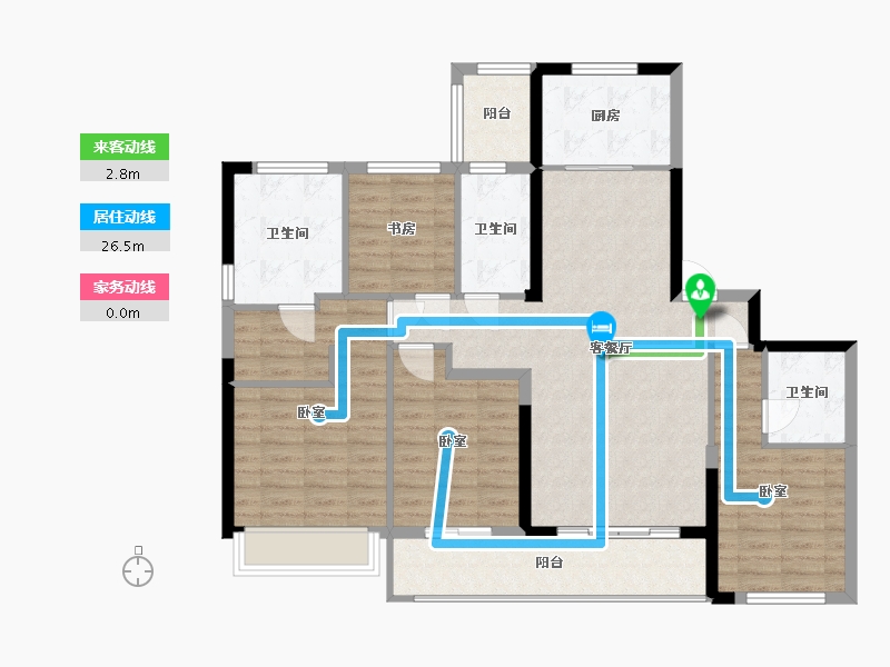 浙江省-宁波市-荣安江枫晓月-111.80-户型库-动静线